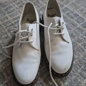 Dr. Martens White Leather Derbys